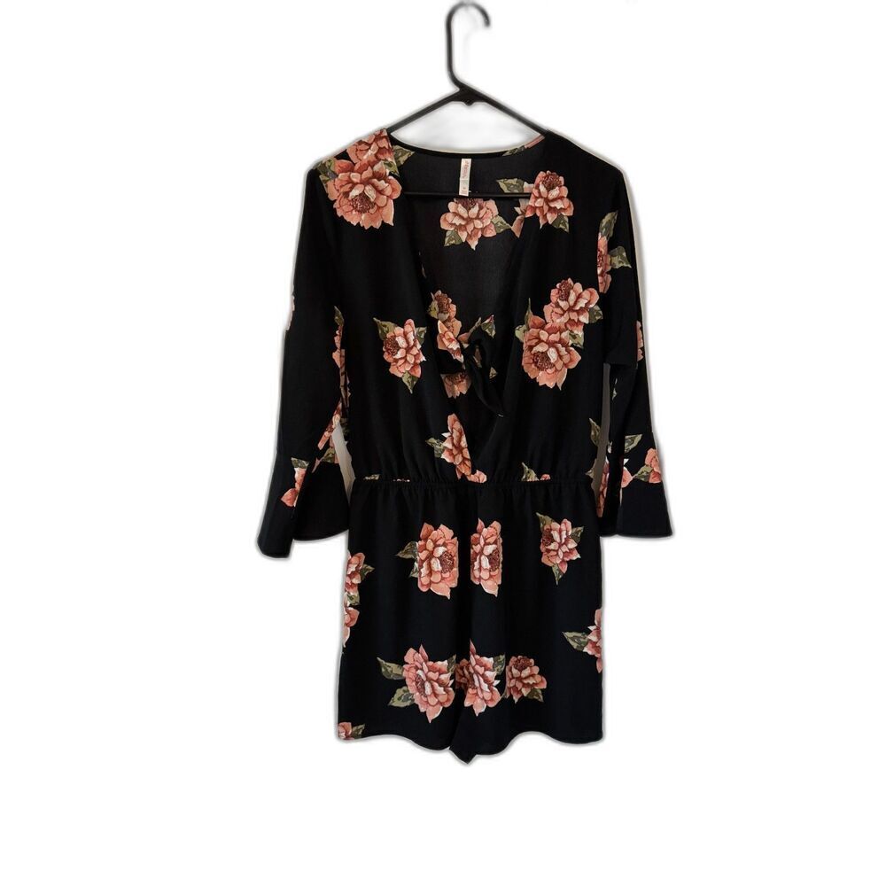 Black & Floral Romper